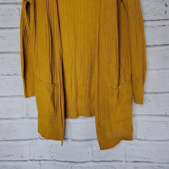 Silence + Noise Women's Mustard Yellow Long-Sleeved Open Cardigan Size Medium - Picture 8 of 12